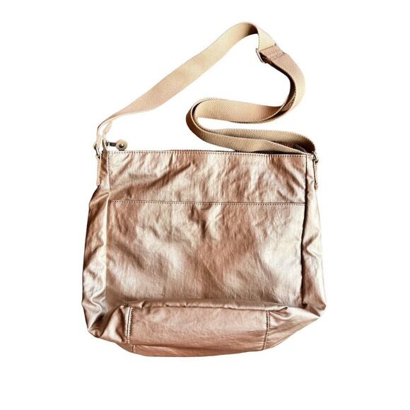 Kipling Satchel Tote Crossbody Shoulder Bag Gold Metallic Purse - Picture 2 of 3
